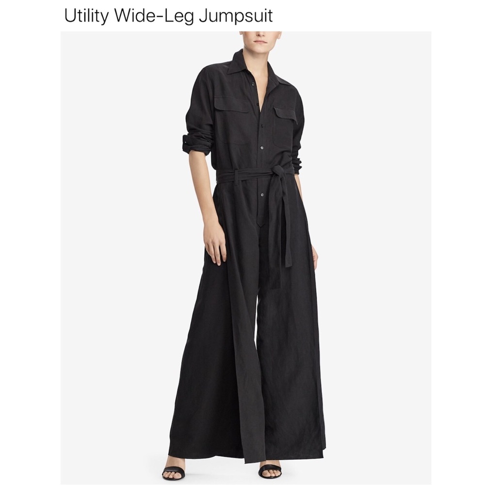 Polo Ralph Lauren - Black Silk/Linen Jumpsuit